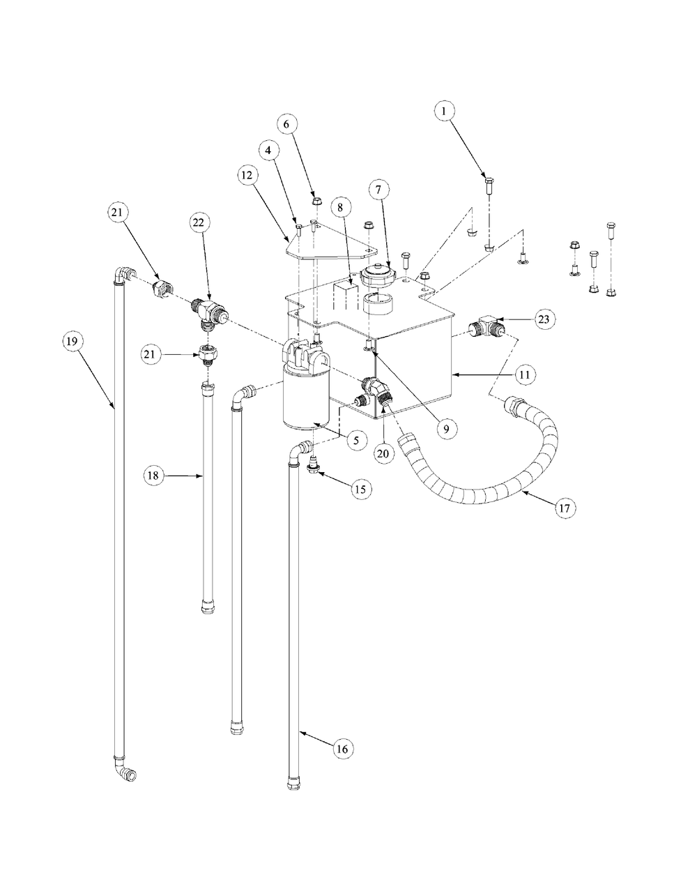 Hydro Pump Assembly Diagram and Parts List for M60-KW 53AB5DBX150-23-HP Cub Cadet Lawn Tractor
